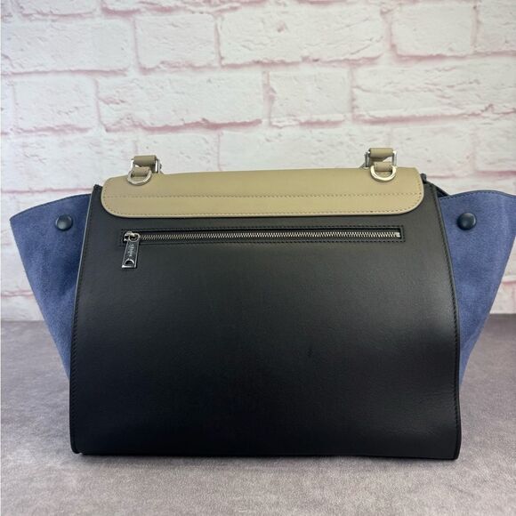 Celine Colorblock Leather Suede Medium Trapeze Shoulder Bag - Picture 4 of 14